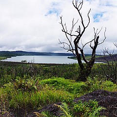 Île de Gaua, Vanuatu, lac Letas et Mont Garet.
